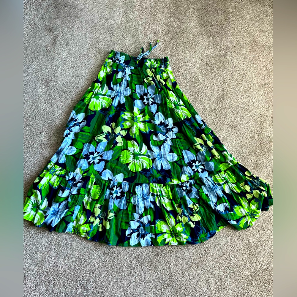 Aerie Floral Midi Skirt